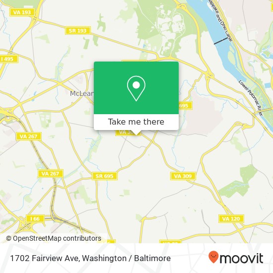 Mapa de 1702 Fairview Ave, McLean, VA 22101