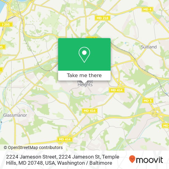 2224 Jameson Street, 2224 Jameson St, Temple Hills, MD 20748, USA map