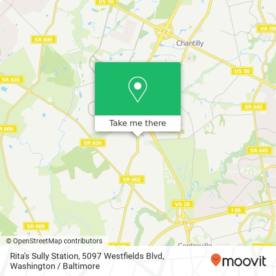 Mapa de Rita's Sully Station, 5097 Westfields Blvd
