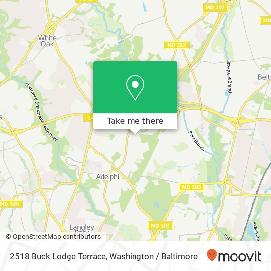 Mapa de 2518 Buck Lodge Terrace, 2518 Buck Lodge Terrace, Adelphi, MD 20783, USA