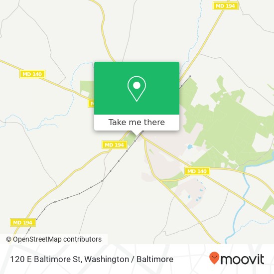 Mapa de 120 E Baltimore St, Taneytown, MD 21787