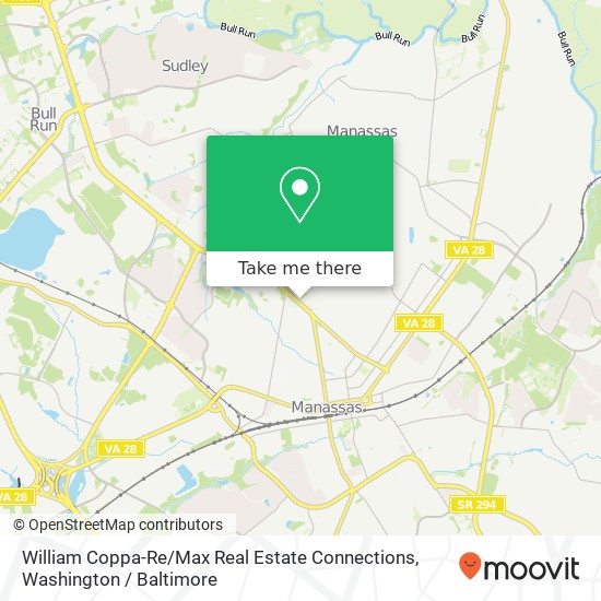 Mapa de William Coppa-Re / Max Real Estate Connections, 8859 Sudley Rd