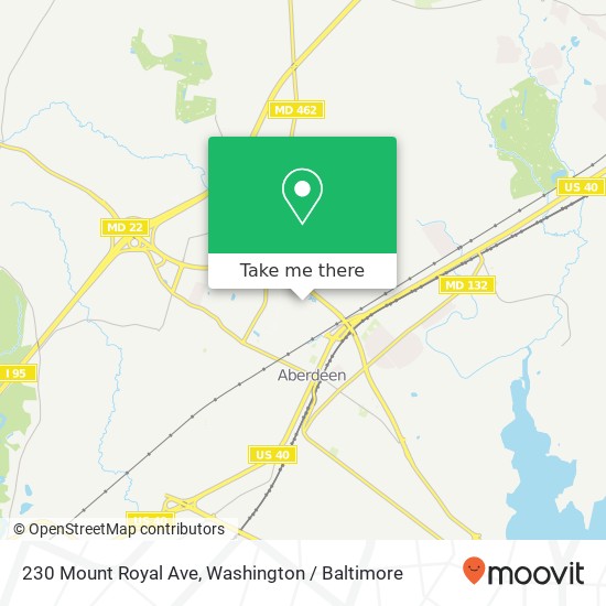 Mapa de 230 Mount Royal Ave, Aberdeen, MD 21001