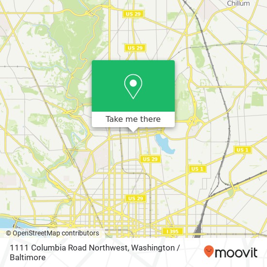 1111 Columbia Road Northwest, 1111 Columbia Rd NW, Washington, DC 20009, USA map