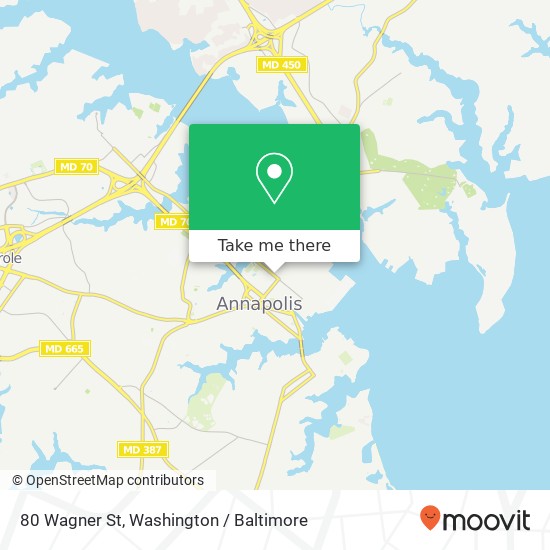 Mapa de 80 Wagner St, Annapolis, MD 21401