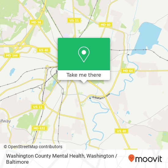 Mapa de Washington County Mental Health, 339 E Antietam St