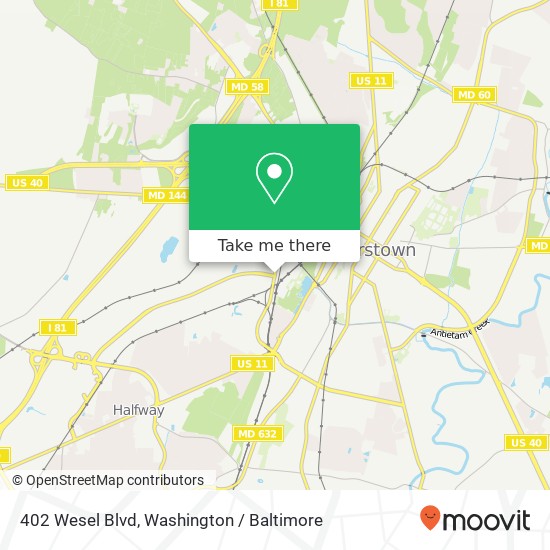 Mapa de 402 Wesel Blvd, Hagerstown, MD 21740
