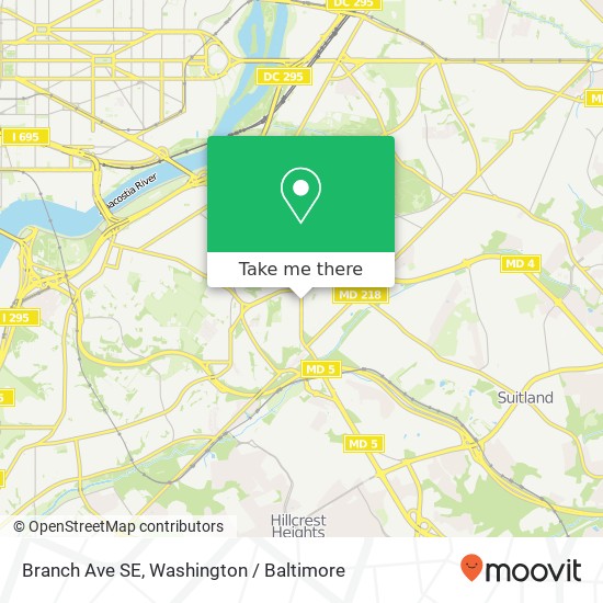 Mapa de Branch Ave SE, Washington, DC 20020