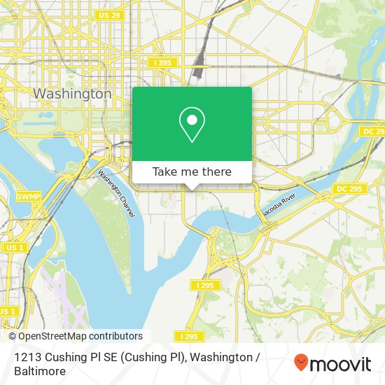 Mapa de 1213 Cushing Pl SE (Cushing Pl), Washington, DC 20003