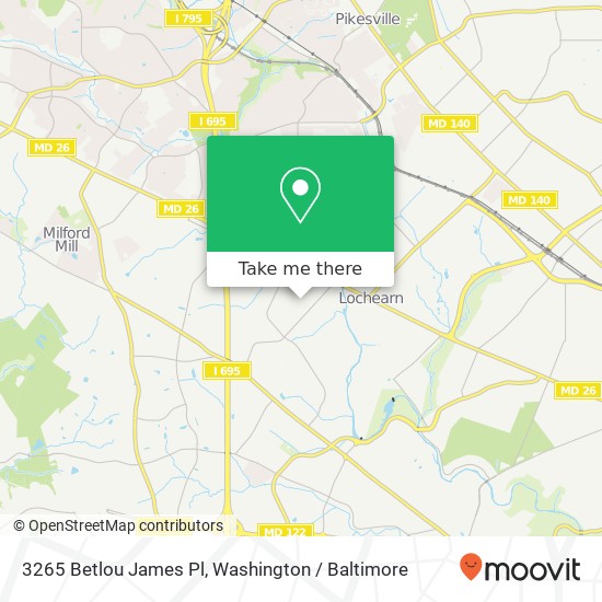 Mapa de 3265 Betlou James Pl, Gwynn Oak, MD 21207