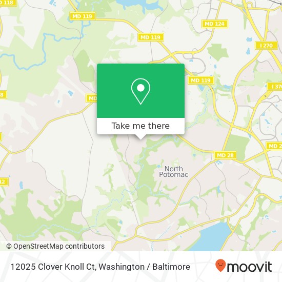 Mapa de 12025 Clover Knoll Ct, Gaithersburg, MD 20878