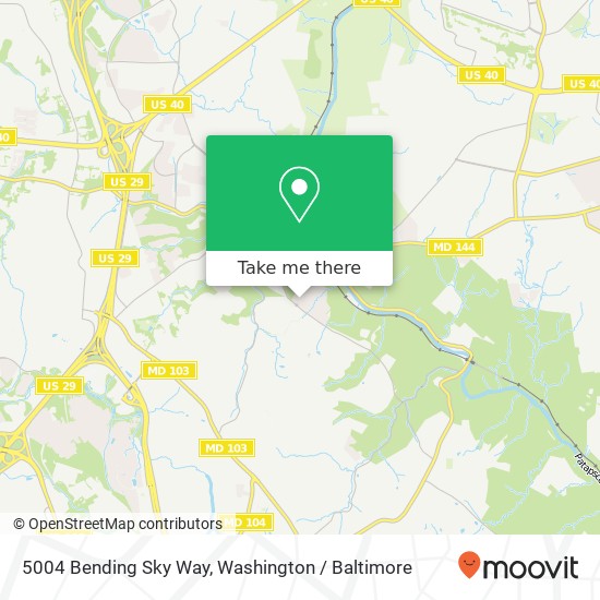 Mapa de 5004 Bending Sky Way, Ellicott City, MD 21043