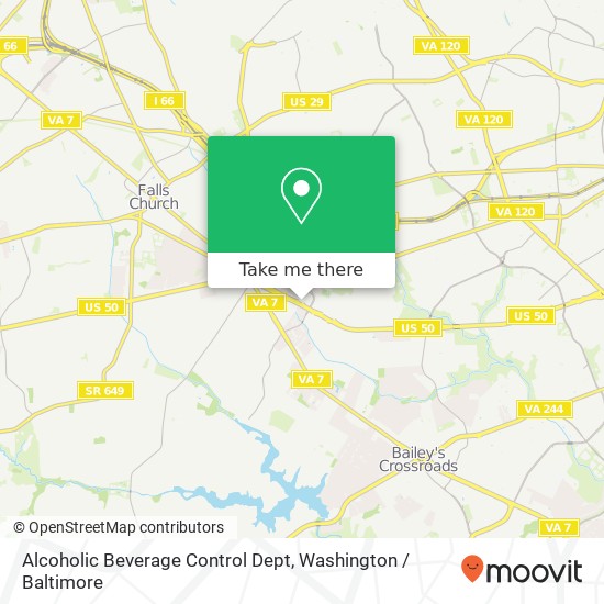 Alcoholic Beverage Control Dept map