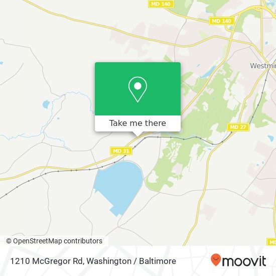 Mapa de 1210 McGregor Rd, Westminster, MD 21158