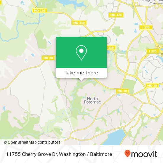 Mapa de 11755 Cherry Grove Dr, Gaithersburg, MD 20878