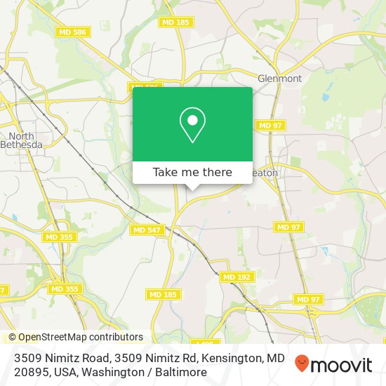 Mapa de 3509 Nimitz Road, 3509 Nimitz Rd, Kensington, MD 20895, USA