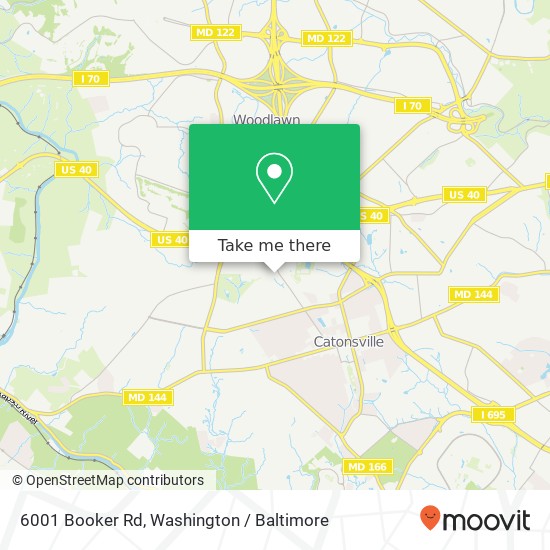 Mapa de 6001 Booker Rd, Catonsville, MD 21228
