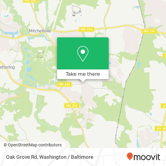 Mapa de Oak Grove Rd, Upper Marlboro, MD 20774