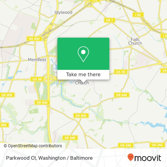 Parkwood Ct, Falls Church, VA 22042 map