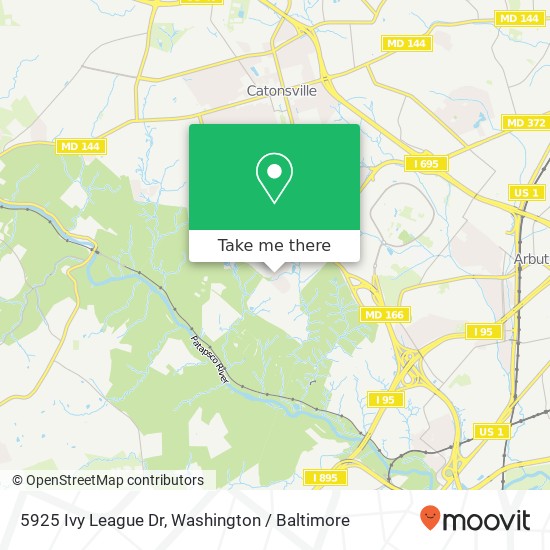 Mapa de 5925 Ivy League Dr, Catonsville, MD 21228