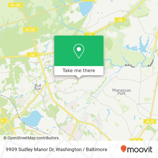 Mapa de 9909 Sudley Manor Dr, Manassas, VA 20109