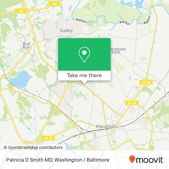 Mapa de Patricia D Smith MD, 8625 Sudley Rd