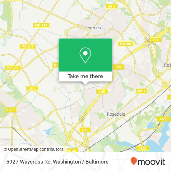 Mapa de 5927 Waycross Rd, Baltimore, MD 21206