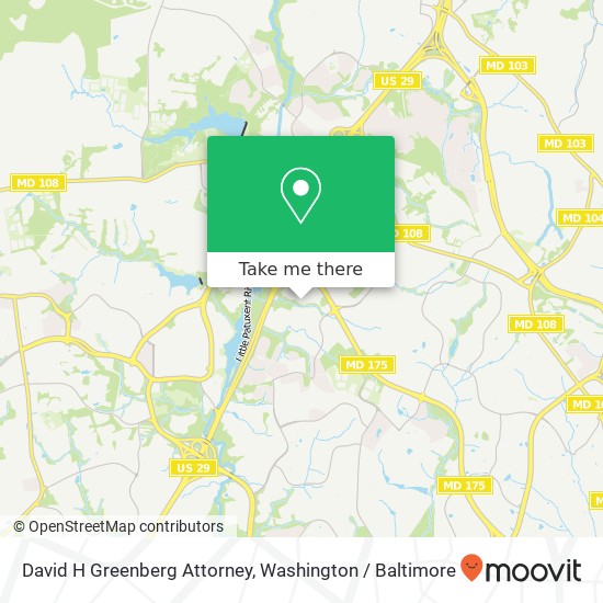 Mapa de David H Greenberg Attorney, 5401 Twin Knolls Rd