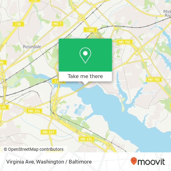 Mapa de Virginia Ave, Essex, MD 21221