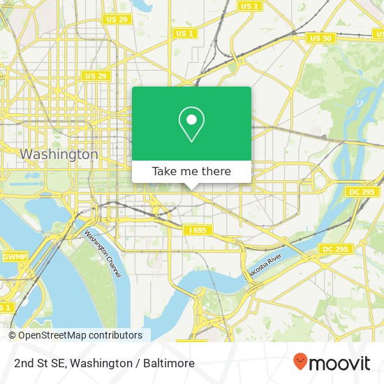 Mapa de 2nd St SE, Washington, DC 20003