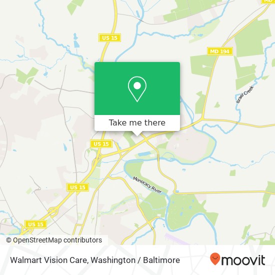 Mapa de Walmart Vision Care, 2421 Monocacy Blvd