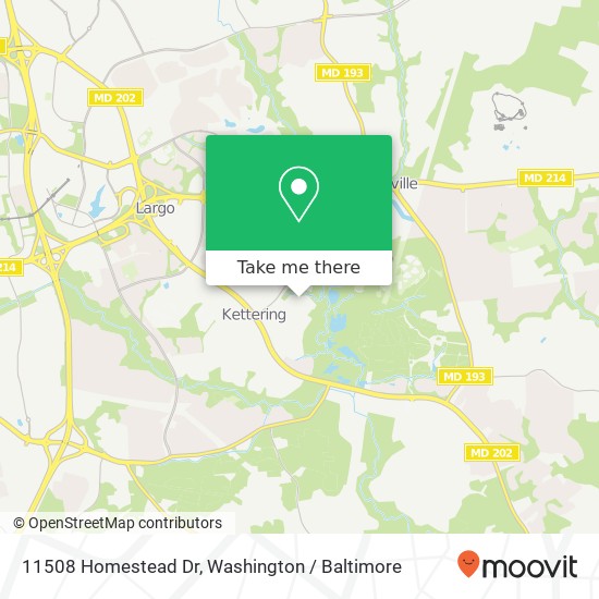 Mapa de 11508 Homestead Dr, Upper Marlboro, MD 20774