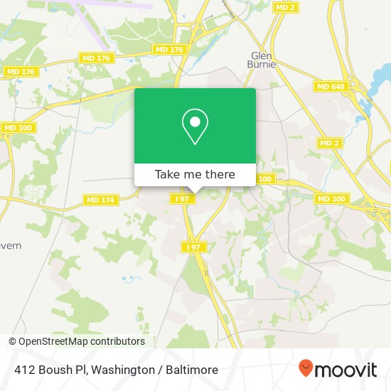 Mapa de 412 Boush Pl, Glen Burnie, MD 21061