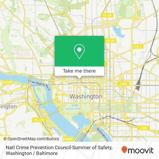 Mapa de Natl Crime Prevention Council-Summer of Safety, 1000 Connecticut Ave NW