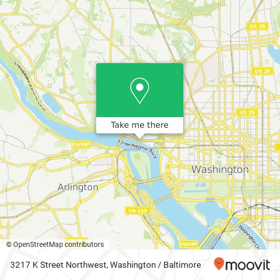 Mapa de 3217 K Street Northwest, 3217 K St NW, Washington, DC 20007, USA