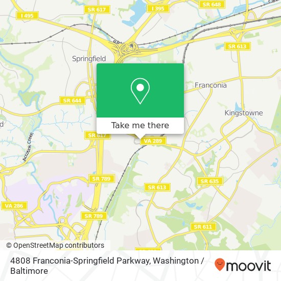 Mapa de 4808 Franconia-Springfield Parkway, 4808 Franconia-Springfield Pkwy, Springfield, VA 22150, USA