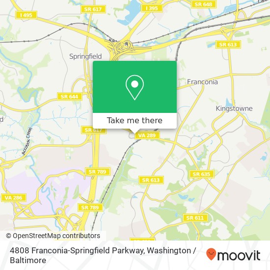 4808 Franconia-Springfield Parkway, 4808 Franconia-Springfield Pkwy, Springfield, VA 22150, USA map
