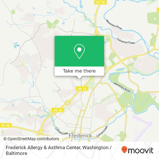 Mapa de Frederick Allergy & Asthma Center, 201 Thomas Johnson Dr