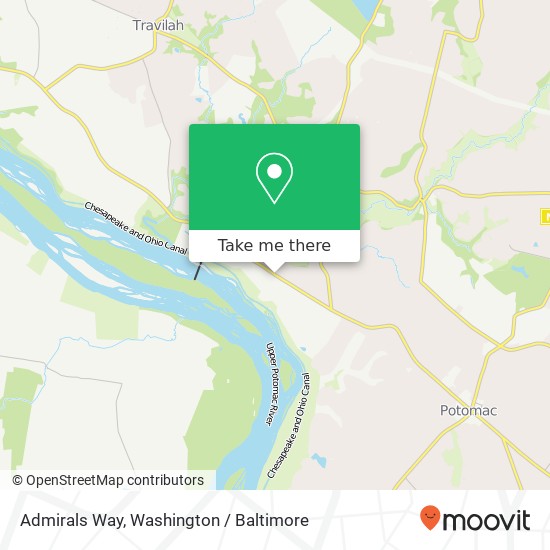 Mapa de Admirals Way, Potomac, MD 20854