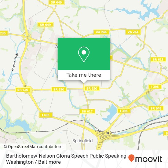 Mapa de Bartholomew-Nelson Gloria Speech Public Speaking, 5103 Backlick Rd