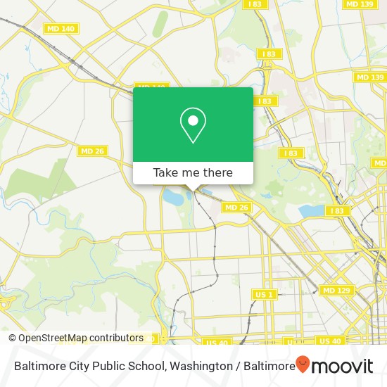 Mapa de Baltimore City Public School, 2801 N Dukeland St