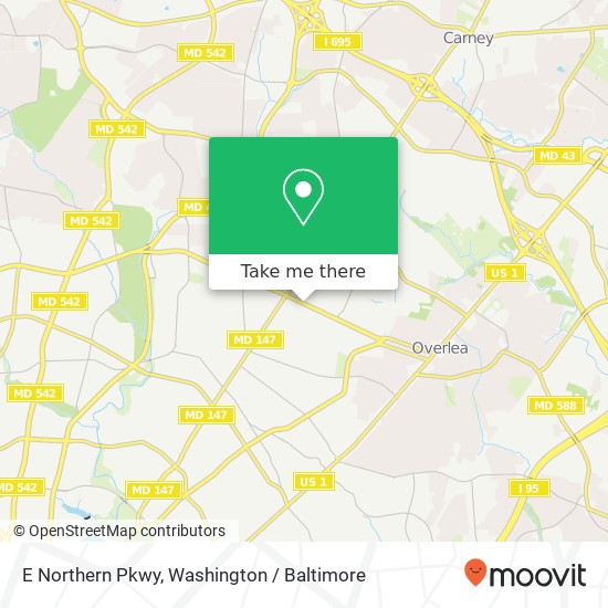 Mapa de E Northern Pkwy, Baltimore, MD 21214