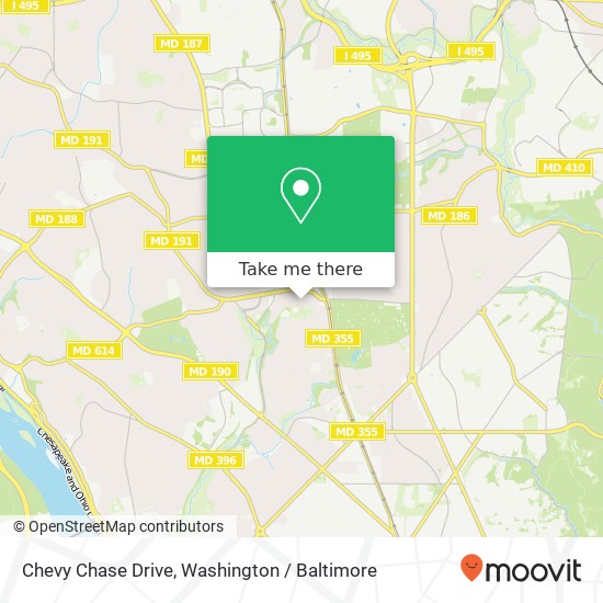 Mapa de Chevy Chase Drive, Chevy Chase Dr, Bethesda, MD 20815, USA