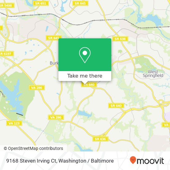 Mapa de 9168 Steven Irving Ct, Springfield, VA 22153