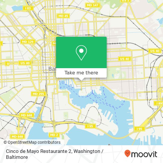 Mapa de Cinco de Mayo Restaurante 2, 1312 Eastern Ave