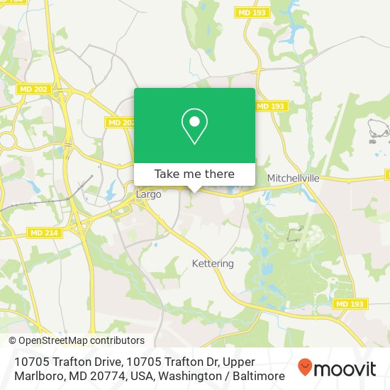 Mapa de 10705 Trafton Drive, 10705 Trafton Dr, Upper Marlboro, MD 20774, USA