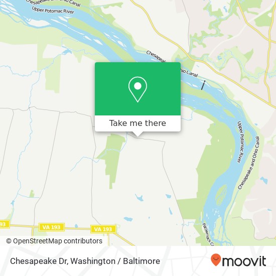 Mapa de Chesapeake Dr, Great Falls, VA 22066
