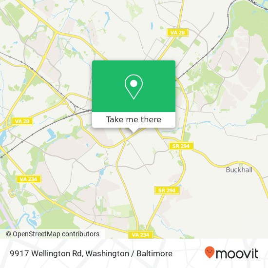 Mapa de 9917 Wellington Rd, Manassas, VA 20110