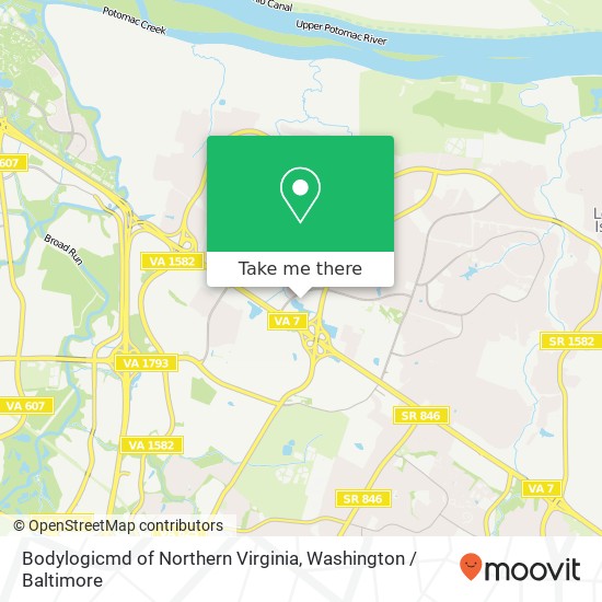 Mapa de Bodylogicmd of Northern Virginia, 46165 Westlake Dr