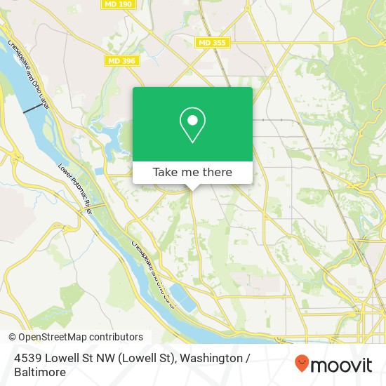 Mapa de 4539 Lowell St NW (Lowell St), Washington, DC 20016